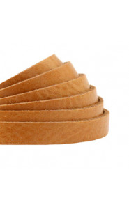DQ leather flat 5mm Natural brown